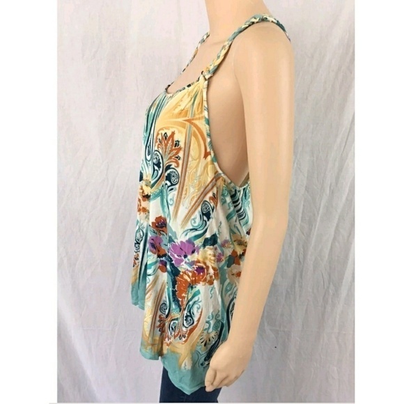 Free People Floral Paisley Racer Back tank Top - Picture 4 of 5